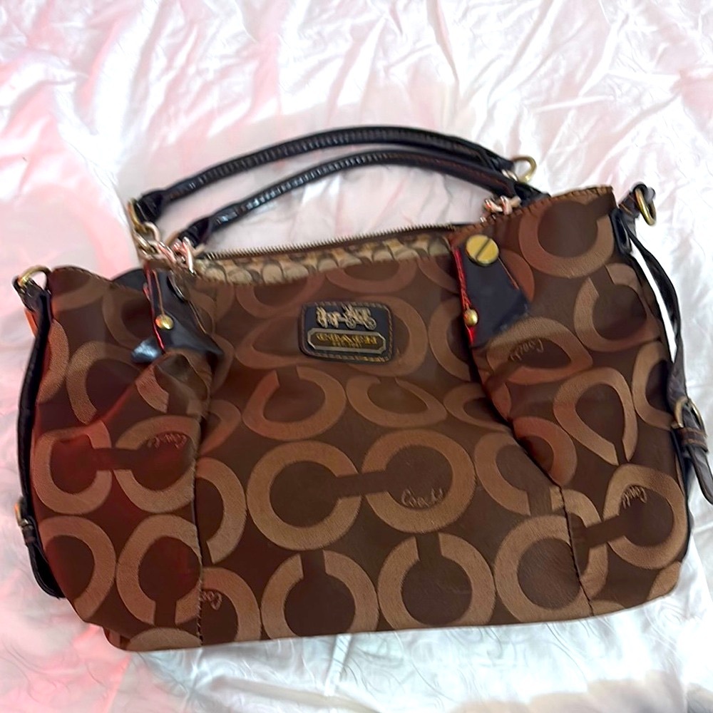 Coach Brown Monogram Shoulder Bag